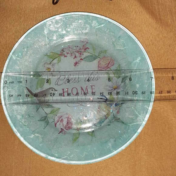 SOLD Spiritual/Christian/Religious Decorative Bless This Home Decoupage Plate - Picture 2 of 3